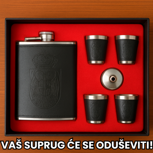 PLJOSKA + 4 ČAŠICE – ELEGANTAN SET