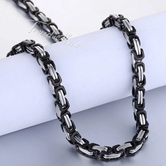 POKLON| Crno-Srebrni muški lanac